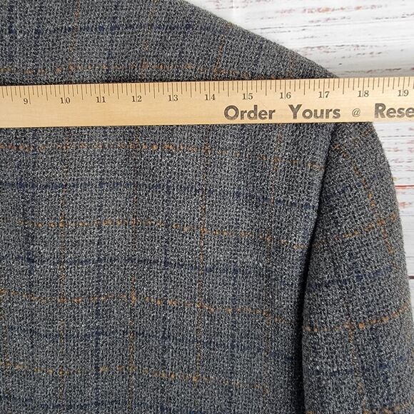 Ermenegildo Zegna Mens Size 44 L Blazer Switzerland Wool Windowpane Tweed VTG - Picture 10 of 16